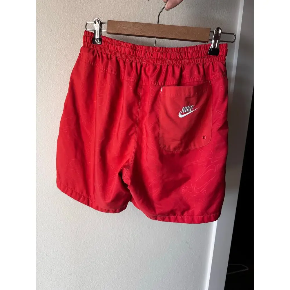 Nike‎ Men's Swim Trunks Size small Coral Red Orange w/ Liner